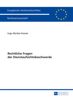 cover image of Rechtliche Fragen der Dienstaufsichtsbeschwerde